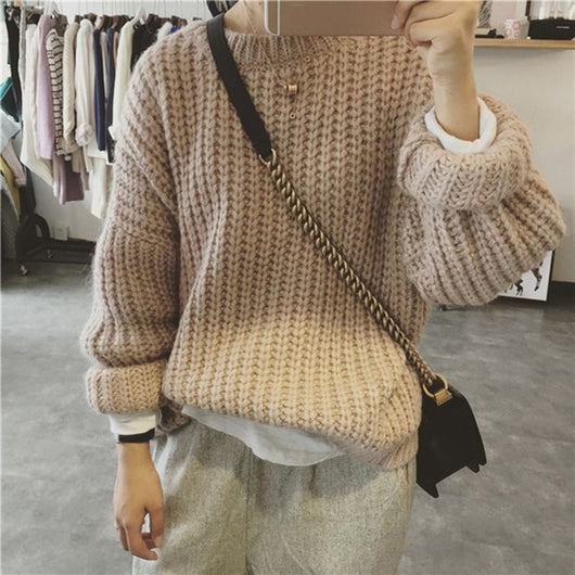 Retro Autumn Winter Knitted Sweater
