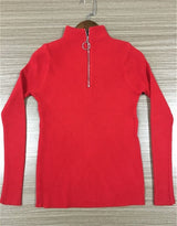 Zipper Half Turtleneck Sweater Women